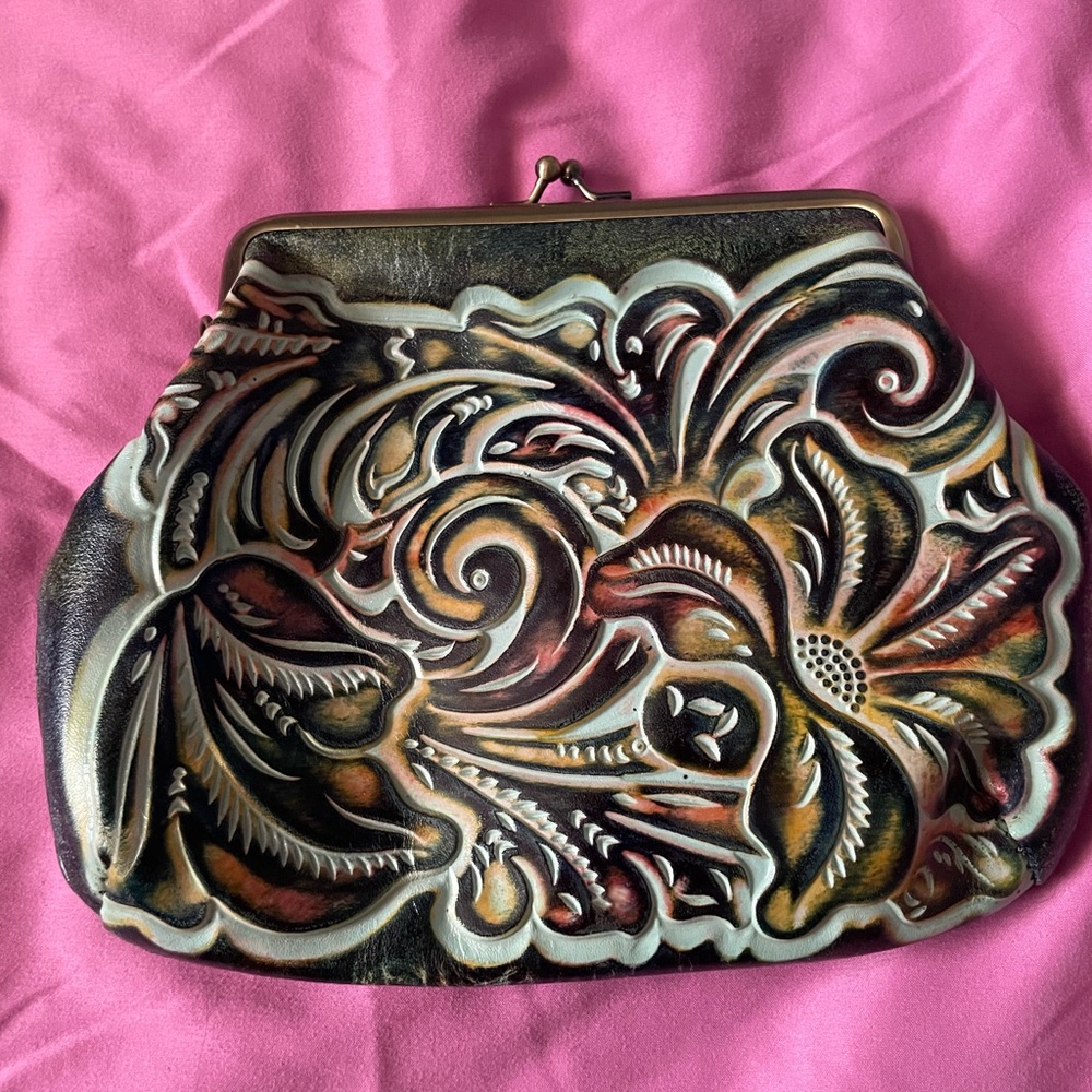 Patricia Nash Black and Green Wristlet with Timeless Elegance